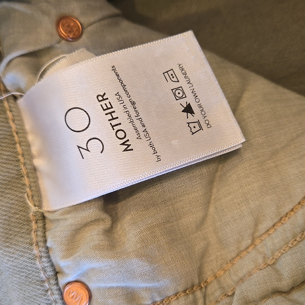 MOTHER High-Rise Olive Green Straight Jeans - Picture 10 of 15